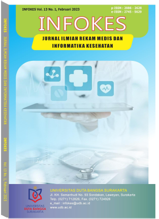 					View Vol. 13 No. 1 (2023): Jurnal Ilmiah Rekam Medis dan Informatika Kesehatan
				